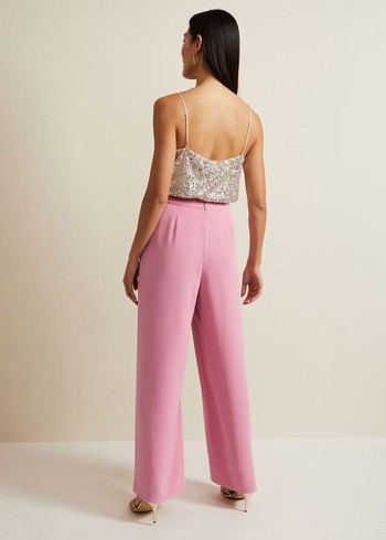 Phase Eight Elandra Wide Leg Trousers Pink USA | 8562914-BG